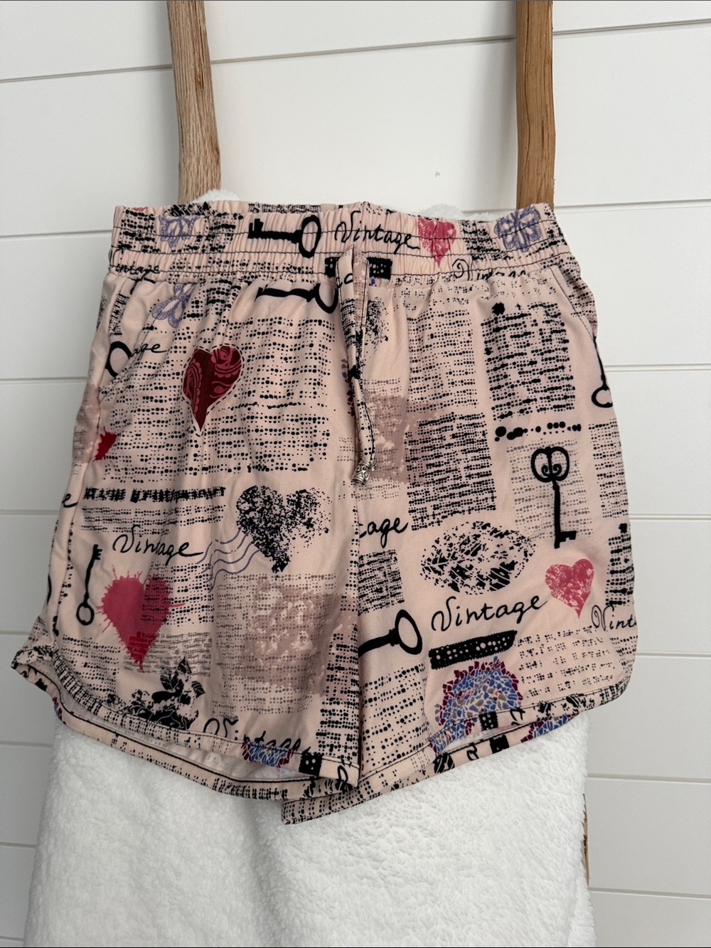 Women’s Pink Vintage Print Lounge Shorts